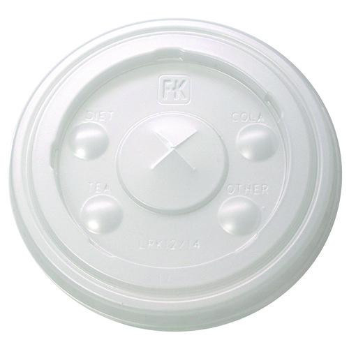 Kal-Clear/Nexclear Drink Cup Lids, Flat, X-Style Straw Slot, Fits 12 oz to 14 oz Cold Cups, Plastic, Translucent, 1,000/CT