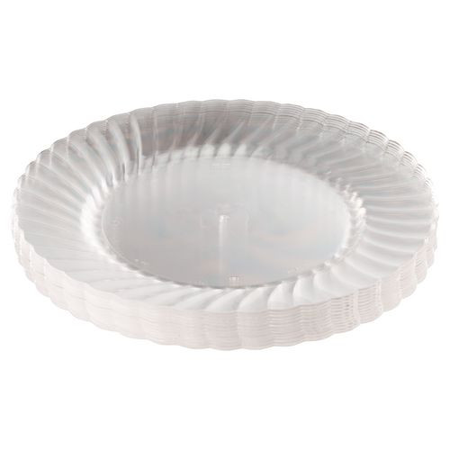 Classicware Plastic Plates, 9" dia, Clear, 12/Pack, 15 Packs/Carton