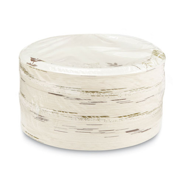 Pathways Soak-Proof Shield Mediumweight Paper Plates, 8.5" dia, Green/Burgundy, 125/Pack Pathways Soak-Proof Shield Mediumweight Paper Plates, 8.5" dia, Green/Burgundy, 125/Pack