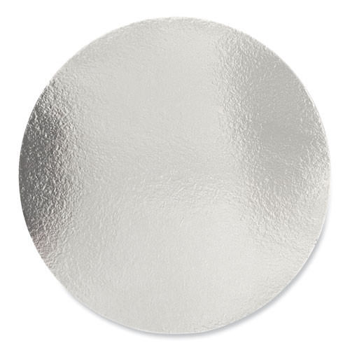 Round Aluminum To-Go Container Lids, Flat Lid, 9" Diameter, Silver, Paper, 500/Carton