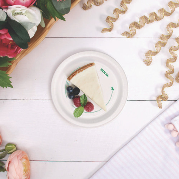 Compostable Paper Dinnerware, ProPlanet Seal, Plate, 6" dia, White, 1,000/Carton Compostable Paper Dinnerware, ProPlanet Seal, Plate, 6" dia, White, 1,000/Carton