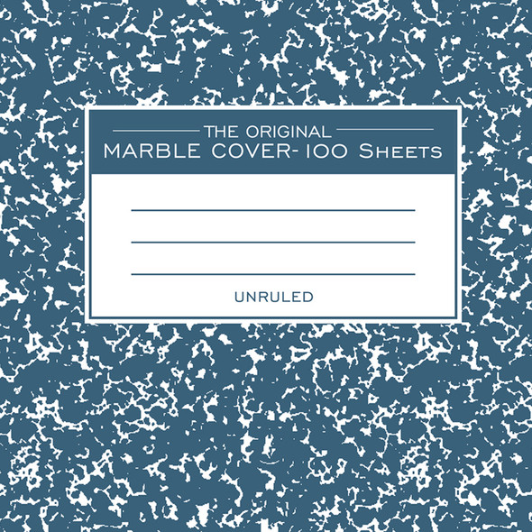 Composition Book, Unruled, 100 Sheets, 9.75" x 7.5", Blue Marble, Pack of 6