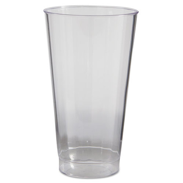 Classic Crystal Tumblers, 16 oz, Plastic, Clear, Fluted, Tall, 20/Pack, 12 Packs/Carton