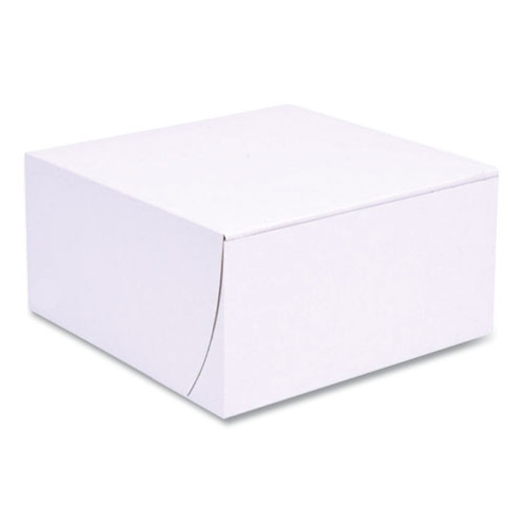 White One-Piece Non-Window Bakery Boxes, Standard, 8 x 8 x 4, White, Paper, 250/Bundle