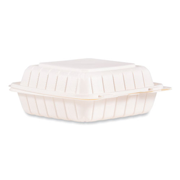 Hinged Lid Containers, 8.25 x 8 x 3, White, Plastic, 150/Carton