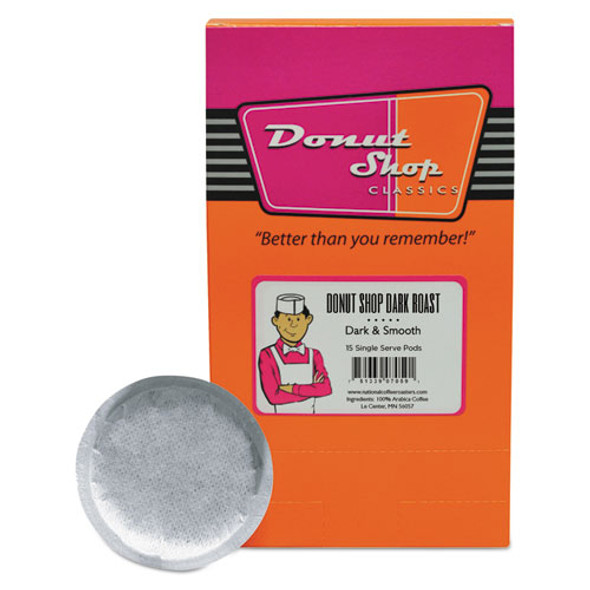 Donut Shop Coffee Pods, Dark Roast, 15/Box