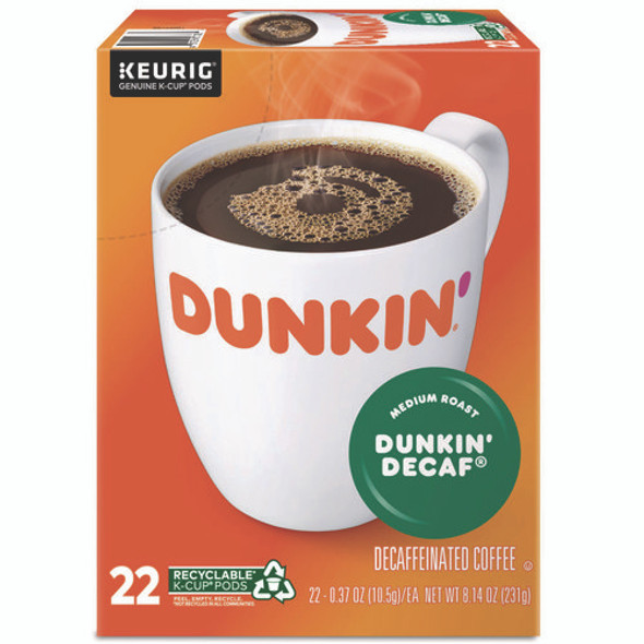 K-Cup Pods, Dunkin' Decaf, 22/Box
