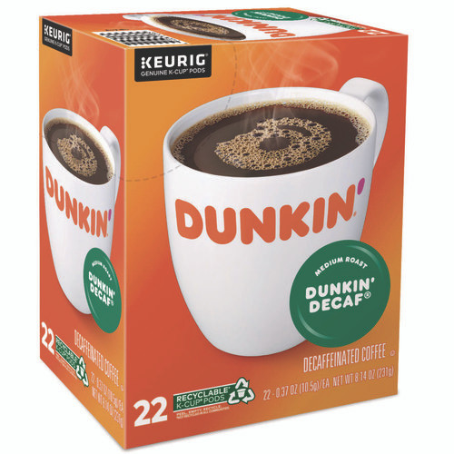 K-Cup Pods, Dunkin' Decaf, 22/Box