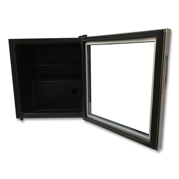 1.6 Cu. Ft. Refrigerator/Beverage Cooler, 18.25 x 17.25 x 20, Black/Platinum Trim Glass Door