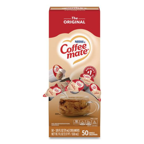 Liquid Coffee Creamer, Original, 0.38 oz Mini Cups, 50/Box