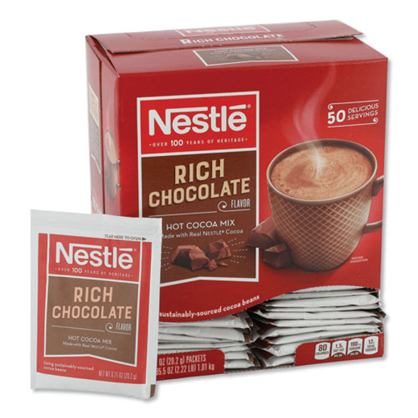 Hot Cocoa Mix, Rich Chocolate, .71oz, 50/Box