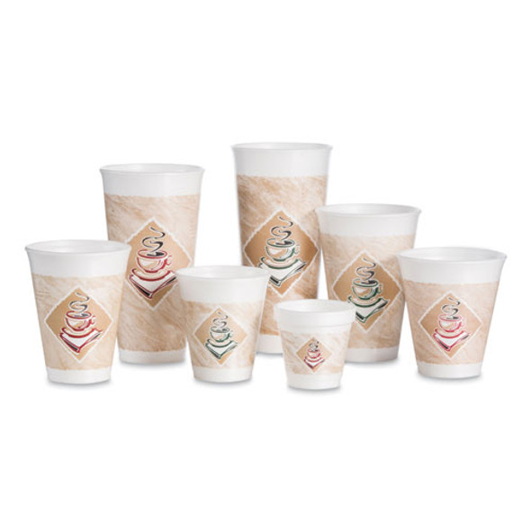 Cafe G Foam Hot/Cold Cups, 20 oz, Brown/Red/White, 20/Pack Cafe G Foam Hot/Cold Cups, 20 oz, Brown/Red/White, 20/Pack