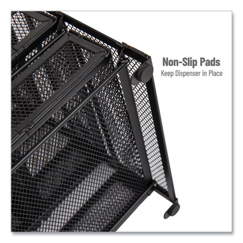 Network Collection 5-Compartment Tea Countertop Organizer, 6.75 x 7 x 10, Black