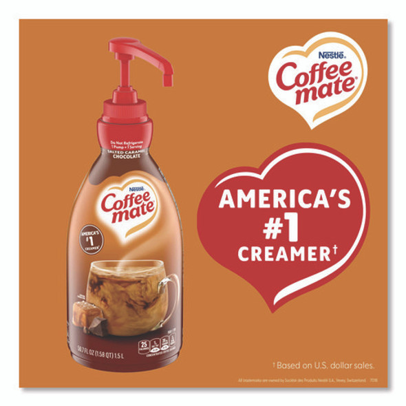 Liquid Creamer Pump Bottle, Salted Caramel Chocolate, 1.5 L Pump Bottle, 2/Carton