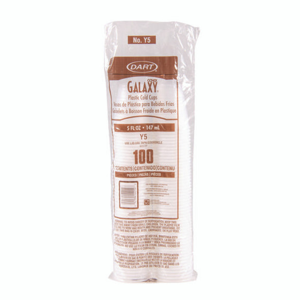 High-Impact Polystyrene Cold Cups, 5 oz, Plastic, Translucent, 100/Sleeve, 25 Sleeves/Carton