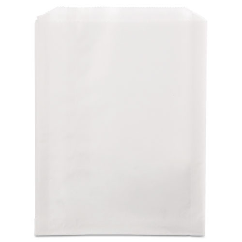Grease-Resistant Single-Serve Bags, 6.5" x 1" x 8", White, 2,000/Carton