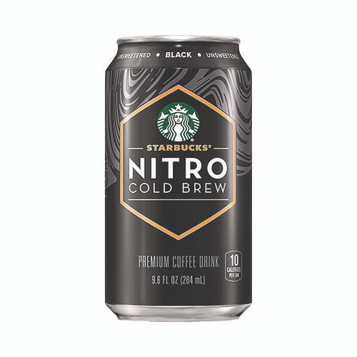 Nitro Cold Brew Coffee, Black Unsweetened, 9.6 oz Can, 12/Carton