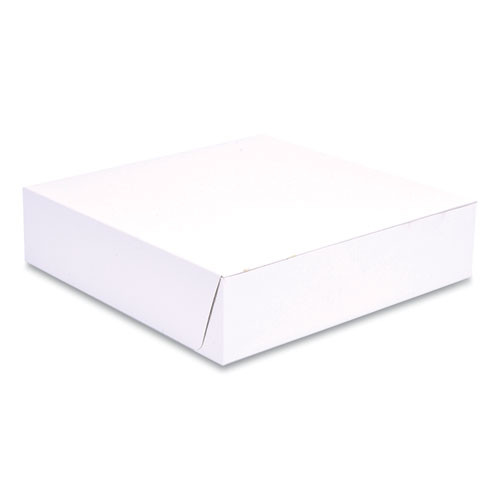 White One-Piece Non-Window Bakery Boxes, 10 x 10 x 2.5, White, Paper, 250/Bundle