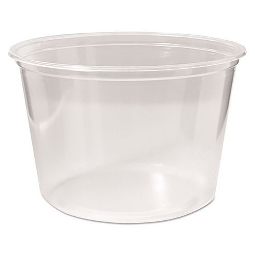 Microwavable Deli Containers, 16 oz, 4.6" Diameter x 3" h, Clear, Plastic, 500/Carton