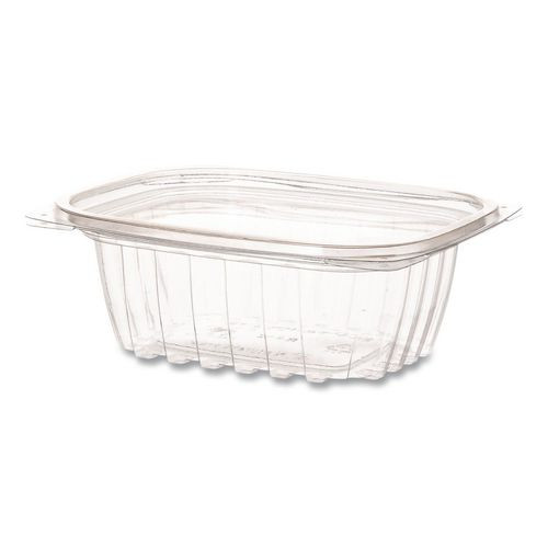 Renewable and Compostable Rectangular Deli Containers with Lid, 12 oz, 2 x 4 x 2, Clear, Plastic, 100/Pack, 3 Packs/Carton