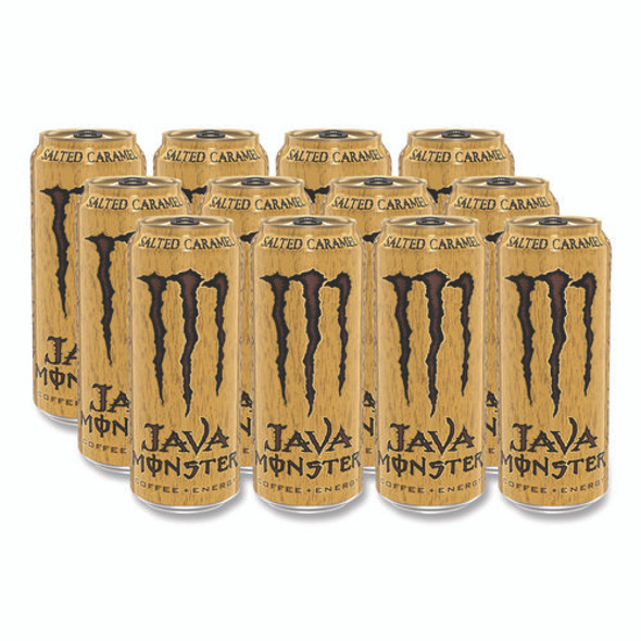 Java Monster Cold Brew Coffee, Salted Caramel, 15 oz Can, 12/Pack