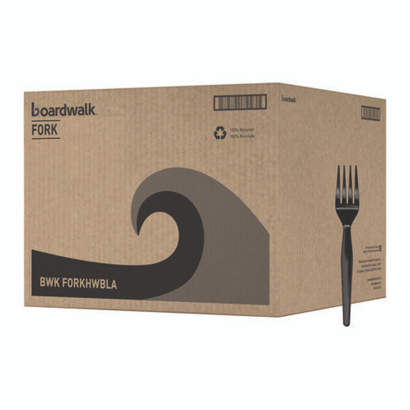 Heavyweight Polystyrene Cutlery, Fork, Plastic, Black, 1,000/Carton Heavyweight Polystyrene Cutlery, Fork, Plastic, Black, 1,000/Carton