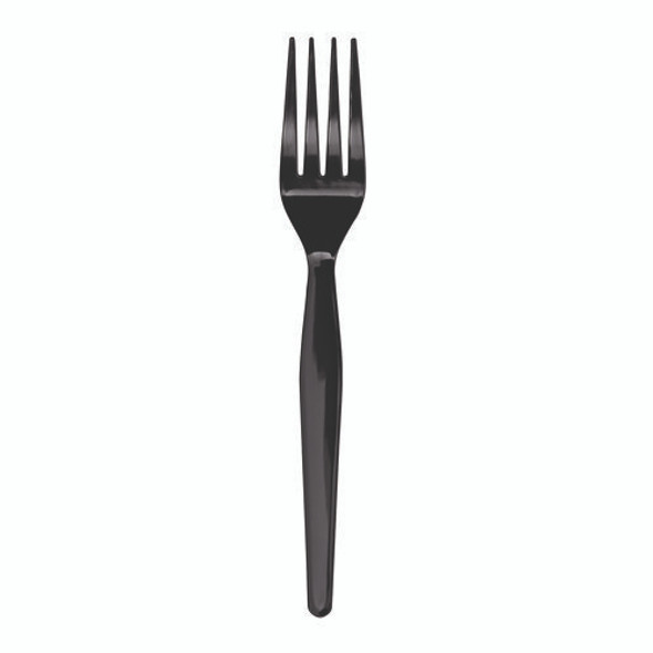 Heavyweight Polystyrene Cutlery, Fork, Plastic, Black, 1,000/Carton Heavyweight Polystyrene Cutlery, Fork, Plastic, Black, 1,000/Carton