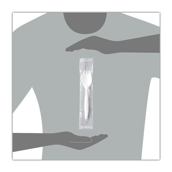 Regal Mediumweight Cutlery, Individually Wrapped, Spork, Plastic, White, 1,000/Carton Regal Mediumweight Cutlery, Individually Wrapped, Spork, Plastic, White, 1,000/Carton