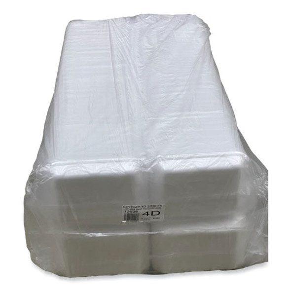 Meat Trays, #4D, 9.47 x 7.12 x 1.32, White, Foam, 500/Carton Meat Trays, #4D, 9.47 x 7.12 x 1.32, White, Foam, 500/Carton