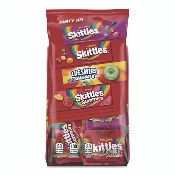 Skittles, Skittles Gummies and Life Savers Gummies Party Pack, Assorted, 18.56 oz Bag