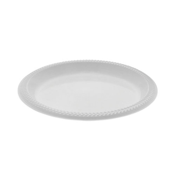 Meadoware Impact Plastic Dinnerware, Plate, 8.88" dia, White, 400/Carton