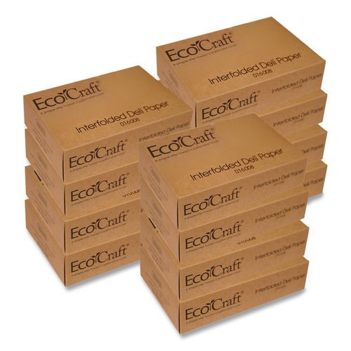 EcoCraft Interfolded Soy Wax Deli Sheets, 8 x 10.75, 500/Box, 12 Boxes/Carton