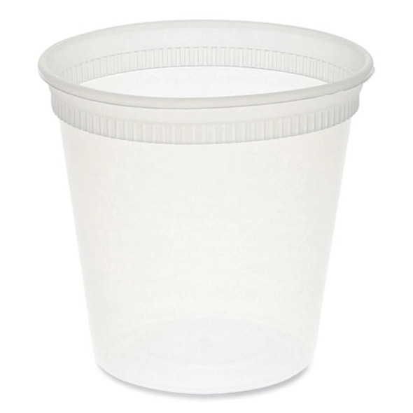 Newspring DELItainer Microwavable Container, 24 oz, 4.55 x 4.55 x 4.35, Clear, Plastic, 480/Carton