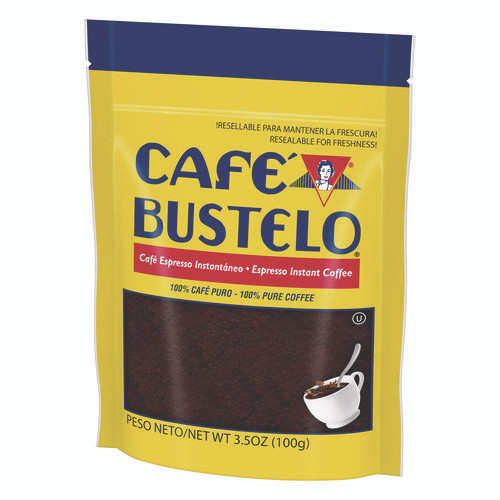 Cafe Bustelo Instant Coffee, Espresso, 3.5 oz Packet, 24/Carton