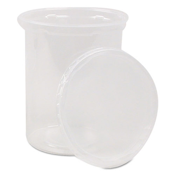 Deli Containers and Lids, 24 oz, 4.56" Diameter x 4" h, Clear, Plastic, 250/Carton