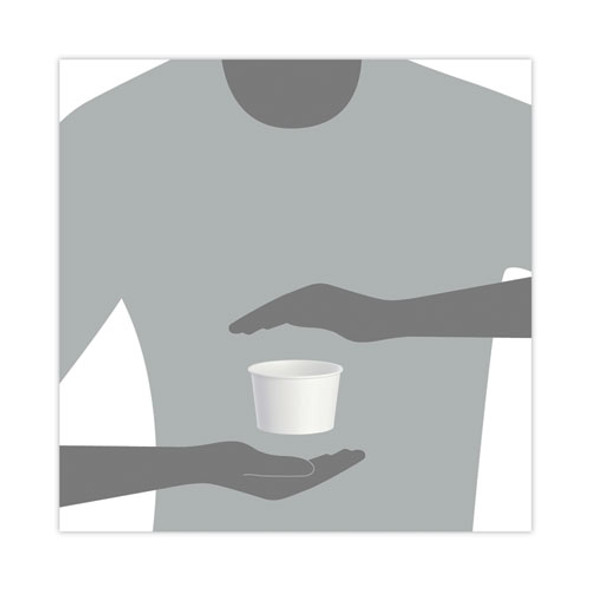 Double Poly Paper Food Containers, 8 oz, 3.8" Diameter x 2.4" h, White, 50/Pack, 20 Packs/Carton Double Poly Paper Food Containers, 8 oz, 3.8" Diameter x 2.4" h, White, 50/Pack, 20 Packs/Carton