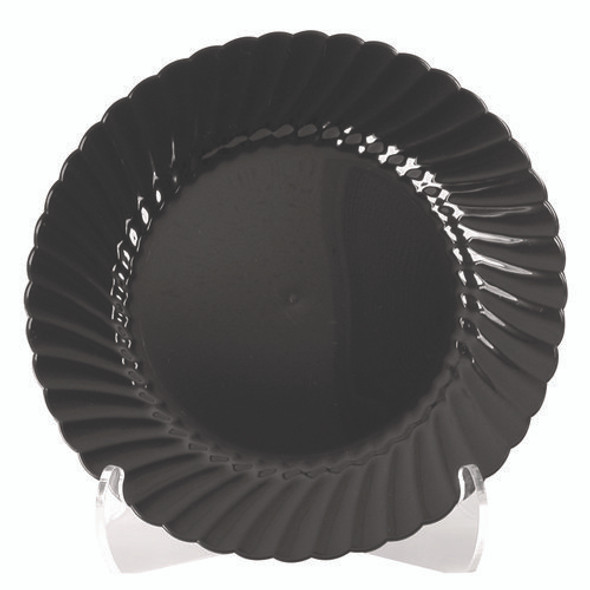 Classicware Plastic Plates, 7.5" dia, Black, 10/Pack, 18 Packs/Carton