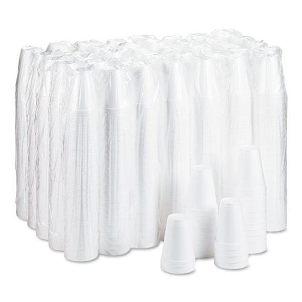 Foam Drink Cups, 12 oz, White, 25/Bag, 40 Bags/Carton