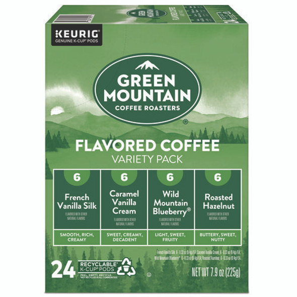 Flavored Variety Coffee K-Cups, Assorted Flavors, 0.38 oz K-Cup, 24/Box