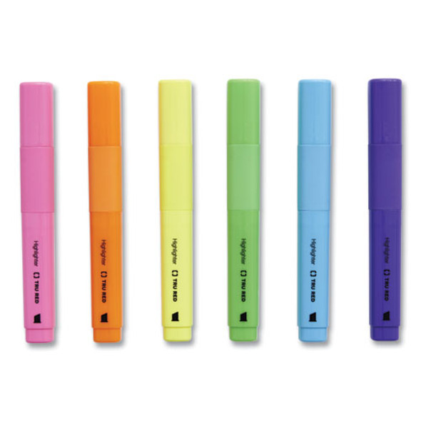 Tank Style Chisel Tip Highlighter, Assorted Ink Colors, Chisel Tip, Assorted Barrel Colors, 12/Pack
