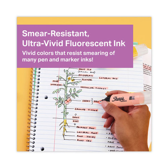 Clearview Tank-Style Highlighter, Assorted Ink Colors, Chisel Tip, Assorted Barrel Colors, 12/Pack