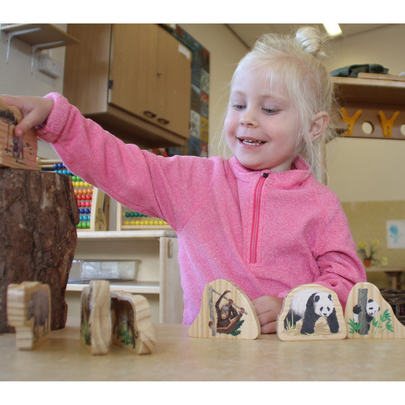 Endangered Animal Families Wooden Characters