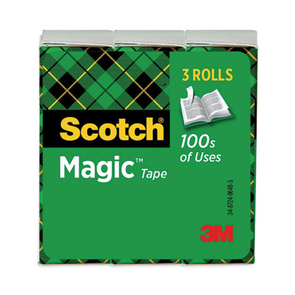 Magic Tape Refill, 1" Core, 0.75" x 83.33 ft, Clear, 3/Pack