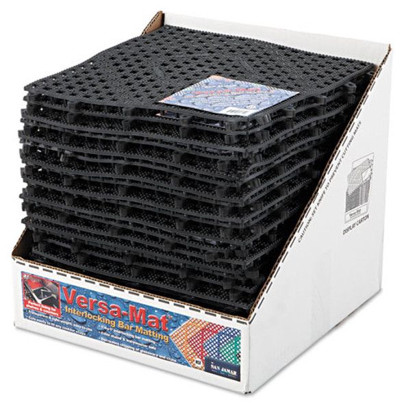 Versa-Mat Bar-Shelf Liner, Plastic, 12w x 12d x 0.25h, Black, 24/Carton