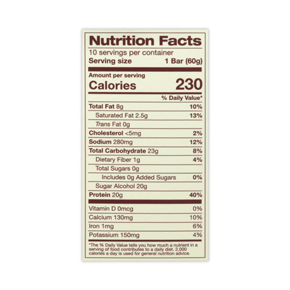 High Protein Bars, Creamy Peanut Butter, 2.1 oz Bar, 10 Bars/Carton