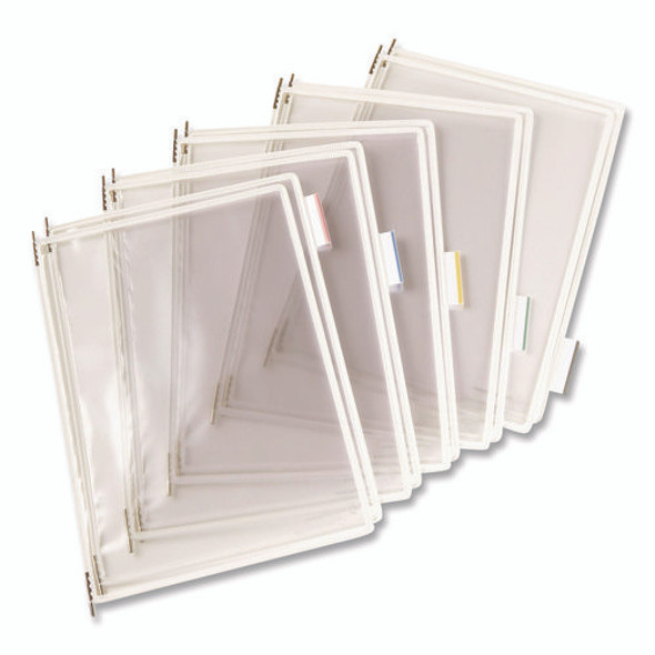 Antimicrobial Desktop Reference and Display System, 10 Panels with White Borders, White Base