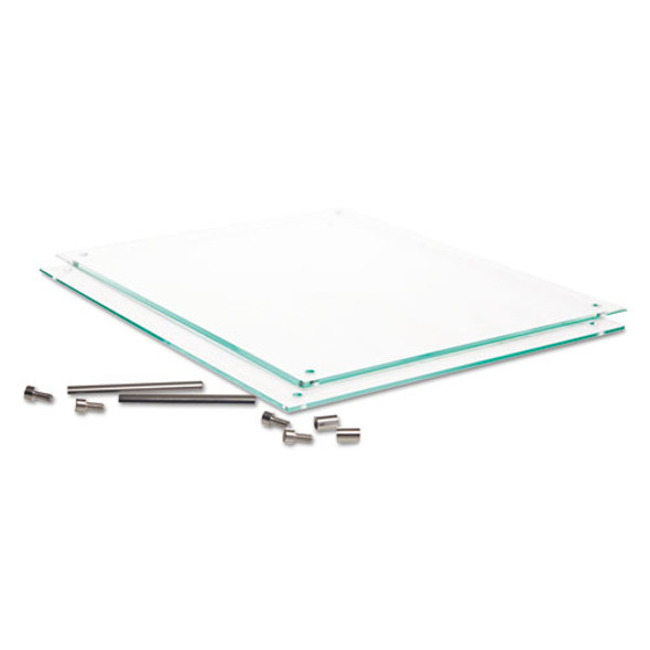 Superior Image Beveled Edge Sign Holder, Letter Insert, Clear/Green-Tinted Edges