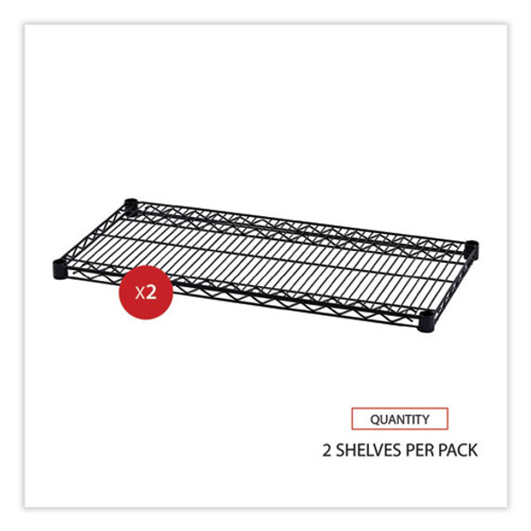 Industrial Wire Shelving Extra Wire Shelves, 36w x 18d, Black, 2 Shelves/Carton