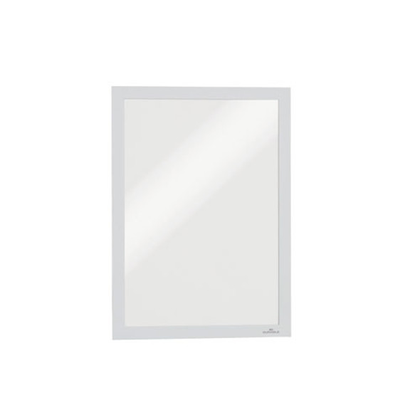 Infoframe DURAFRAME Self Adhesive Double Sided Sign Holder, 9.5 x 12, White Frame, 2/Pack