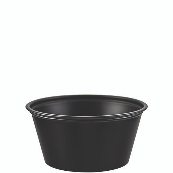 Polystyrene Portion Cups, 3.25 oz, Plastic, Black, 250/Bag, 10 Bags/Carton